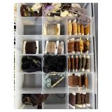 Mixed Embroidery Floss Assortment in Storage Containers including DMC