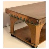 Copper Decorative Stand With Scalloped Trim