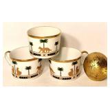 Christian Dior Casablanca Fine China 3 Cup Set & Gilt Sphere Mixed Lot