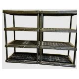 Heavy-Duty Plastic Shelving Units (Lot of 2) 35 X 24 X 54 in Each