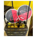 Ballport Tennis Ball Hopper With Franklin Paddles & Balls
