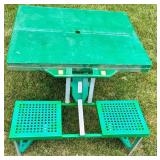 Green Folding Picnic Table With Benches