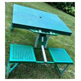 Green Folding Picnic Table With Benches