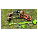Black & Decker GrassHog Trimmers, Green Cordless Trimmer & Chargers Mixed Lot
