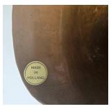 Vintage Copper & Brass Coal Scuttle With Ceramic Handle