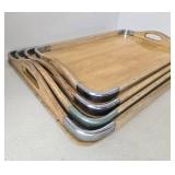 Vintage MCM Woodpecker Wood Ware Serving Tray Set (Lot of 4)
