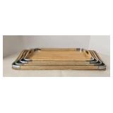 Vintage MCM Woodpecker Wood Ware Serving Tray Set (Lot of 4)