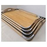 Vintage MCM Woodpecker Wood Ware Serving Tray Set (Lot of 4)