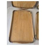 Vintage MCM Woodpecker Wood Ware Serving Tray Set (Lot of 4)