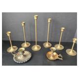 Vintage Brass Candlesticks & Candle Holders (Lot of 8)