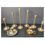 Vintage Brass Candlesticks & Candle Holders (Lot of 8)