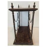 Vintage Italian Wood & Iron Wine Rack