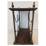 Vintage Italian Wood & Iron Wine Rack