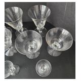 Swedish Crystal Gulli Seneca Ingrid Lobe Stem Glass Set (Lot of 17)