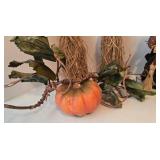 Halloween Decor Mixed Lot With Paper Mache Witch, Ghost Candle & Pumpkin Plate