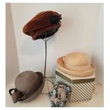 3 Harold & Betmar Hat Mixed Lot w/Original Hat Box