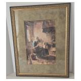 Framed Peeling Potatoes by Albert Neuhuys Print 20-1/2 X 26 in