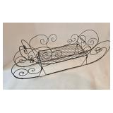 Antique Scrollwork Wire Hat Stand, Wall Plant Holder, & Holiday Sleigh