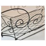 Antique Scrollwork Wire Hat Stand, Wall Plant Holder, & Holiday Sleigh