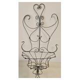Antique Scrollwork Wire Hat Stand, Wall Plant Holder, & Holiday Sleigh