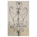 Antique Scrollwork Wire Hat Stand, Wall Plant Holder, & Holiday Sleigh