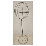 Antique Scrollwork Wire Hat Stand, Wall Plant Holder, & Holiday Sleigh