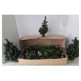 Mini Faux Pine Village and Table Trees (Lot of 26)