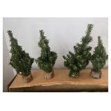 Mini Faux Pine Village and Table Trees (Lot of 26)