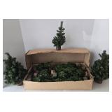 Mini Faux Pine Village and Table Trees (Lot of 26)