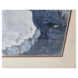 Framed Unsigned Watercolor Winter Landscape