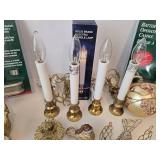 Mixed Holiday Ornament Assortment With Carlon Candles & Brass Lamps