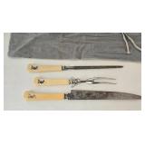 Vintage Lee Monogrammed Carving Set
