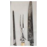 Vintage Lee Monogrammed Carving Set