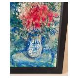 Marc Chagall Nude With Flowers Reproduction Print Framed 28 X 26 in