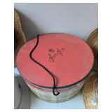 Lot of 5 Straw & Fedora Hats w/Peck & Peck Hat Box