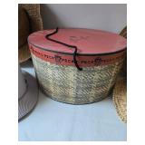 Lot of 5 Straw & Fedora Hats w/Peck & Peck Hat Box