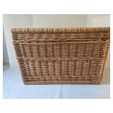 Vintage French Wicker Storage Chest w/Lid