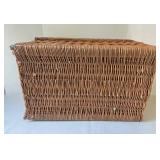 Vintage French Wicker Storage Chest w/Lid