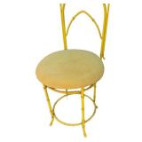 Mid Century Metal Faux Bamboo Chinese Chippendale Chair