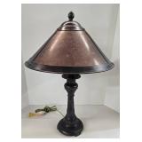 Vintage Arts & Crafts Mission Mica Dual-Light Table Lamp Pull Chain