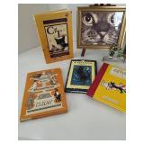 Cat Book Collection With Framed Art & Sun Catcher Mixed Lot