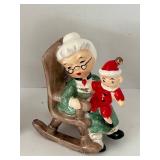 Vintage Lefton Santa & Mrs. Claus Rocking Figurines (Pair)