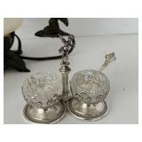 Glass Lamp, Decorative Bottles & Angel Silver Plated Condiment Mixed Lot