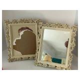 Syroco Ornate Floral Frames- one a mirror (Lot of 2)