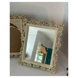 Syroco Ornate Floral Frames- one a mirror (Lot of 2)