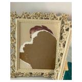 Syroco Ornate Floral Frames- one a mirror (Lot of 2)
