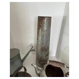 Vintage Galvanized Watering Can Group With Tall vase & Funnel