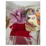Decorative Pouches, Folding Fans & Tabletop Decor Mixed Lot