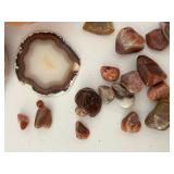 Mixed Lot of Polished Stones, Agate Slices & Keychains