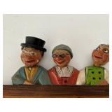 ANRI Hand Carved Figural Wooden Key Rack With Bobble Heads